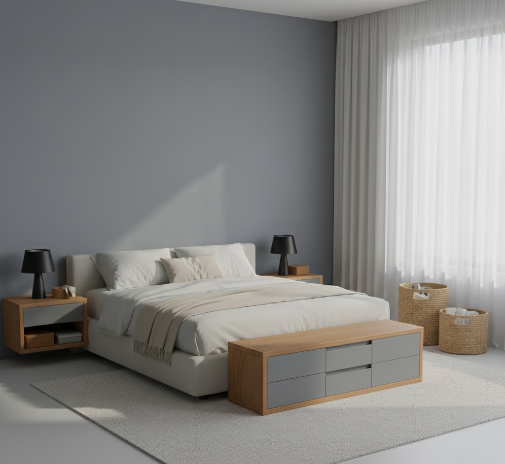 Bedroom storage setup